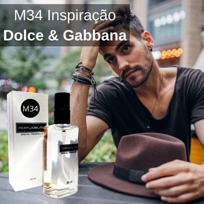 Perfume Contratipo Masculino M34 65ml Inspirado em Dolce & Gabbana