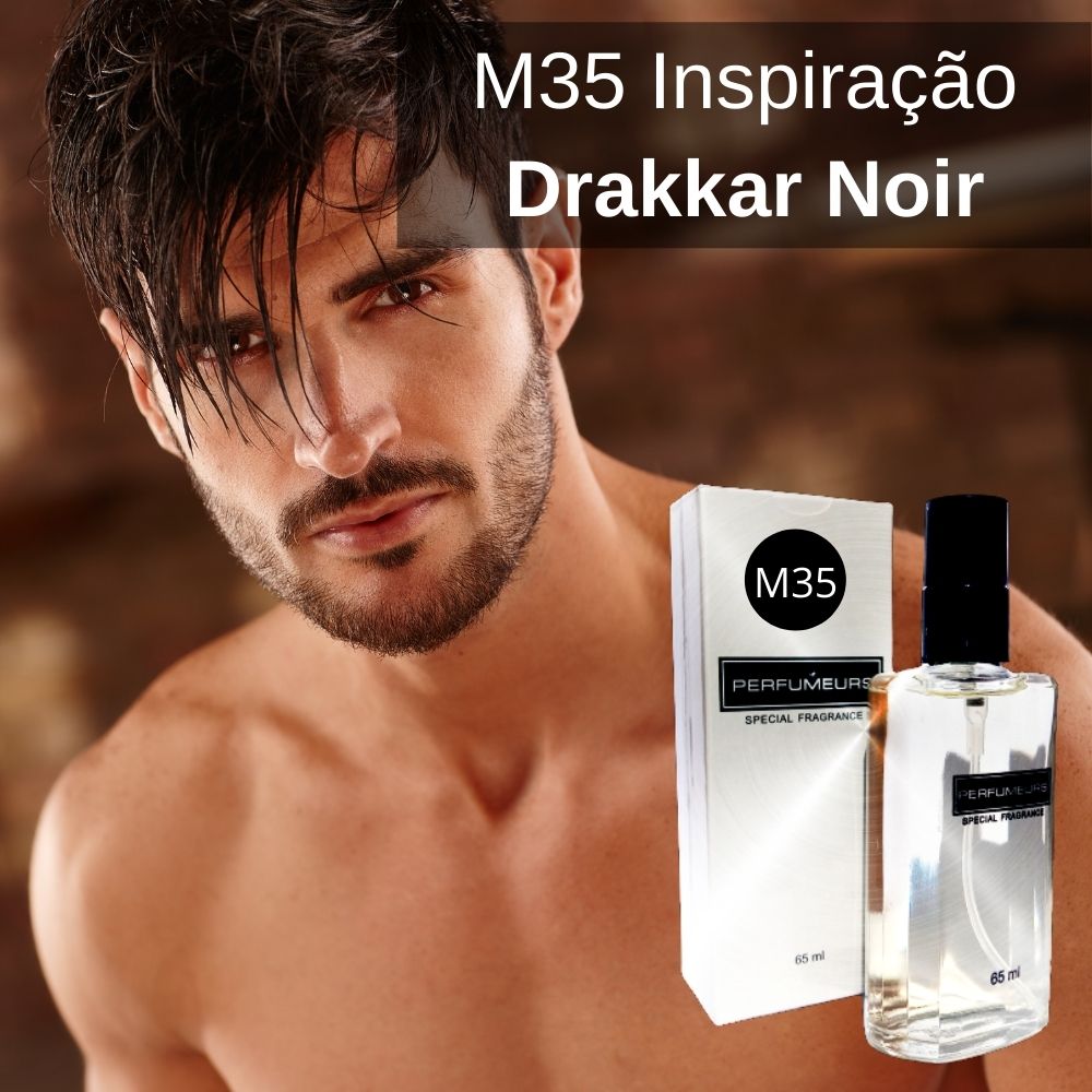 Perfume Contratipo Masculino M35 65ml Inspirado na Fragrância Importada Drakkar Noir