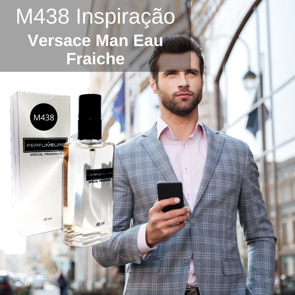 Perfume Contratipo Masculino M438 65ml Inspirado em Versace Man Eau Fraiche