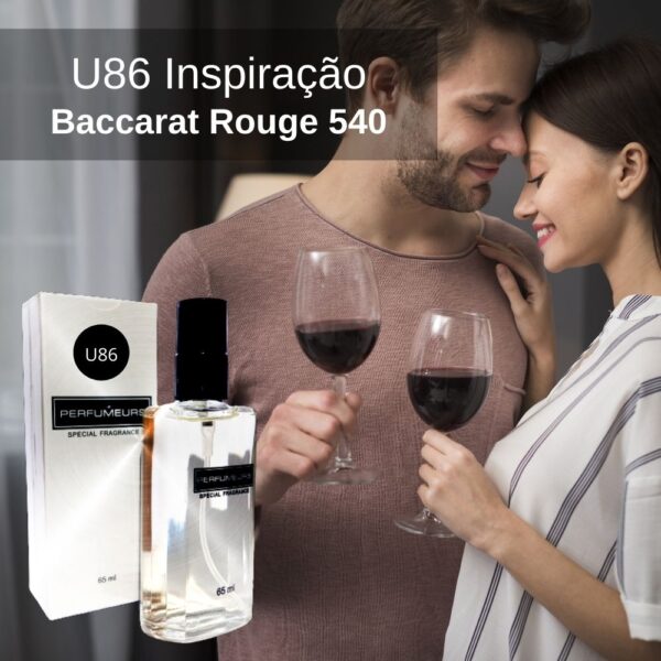 Perfume Contratipo Unissex U86 65ml Inspirado em Baccarat Rouge 540