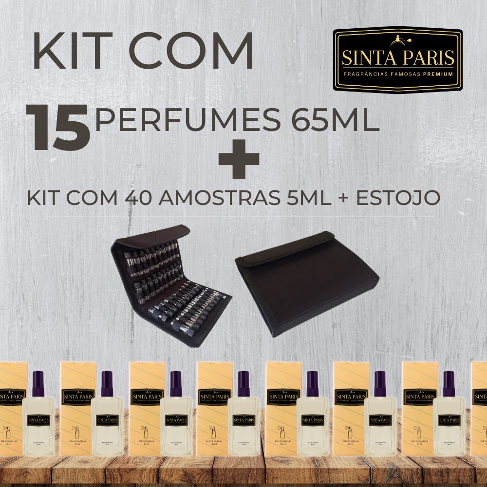 KIT 15 PERFUMES CONTRATIPOS SINTA PARIS Kit 15 Perfumes Contratipos 65ml + Kit de Amostras Completo (lista padrão) - Imagem 1