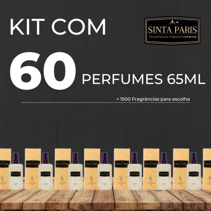 KIT 60 PERFUMES CONTRATIPOS SINTA PARIS Kit 60 Perfumes Contratipos 65ml - Imagem 1