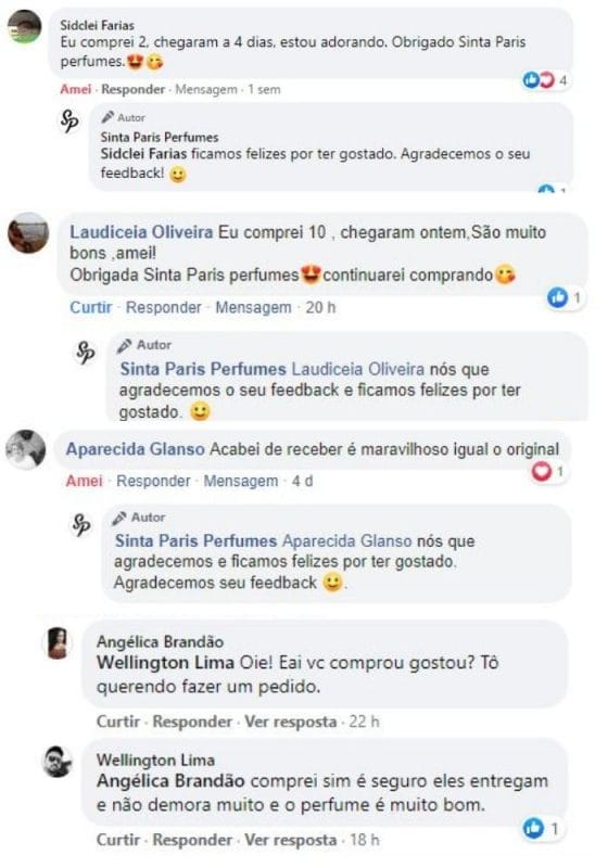Depoimentos Compradores Perfumes Contratipos Fragrâncias Famosas Importadas Sinta Paris