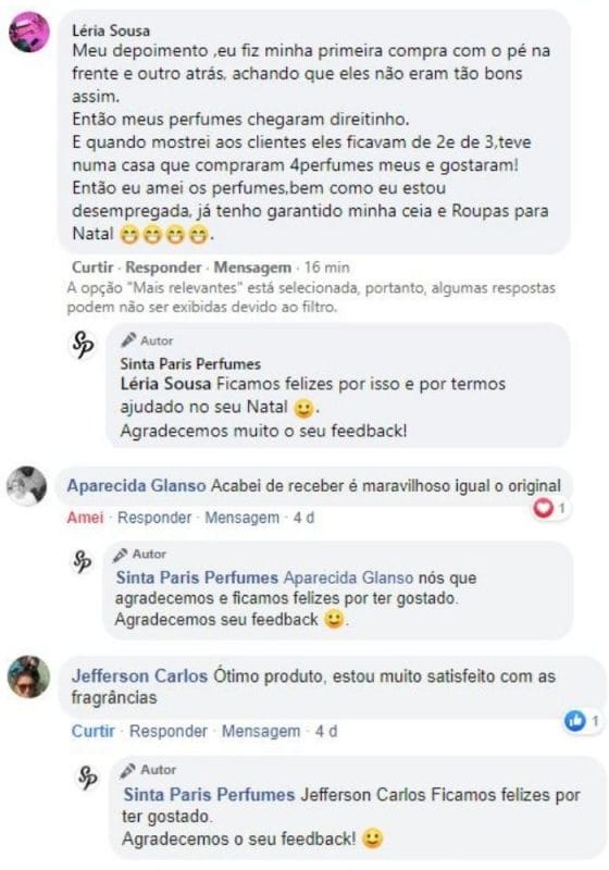 Depoimentos Compradores Perfumes Contratipos Fragrâncias Famosas Importadas Sinta Paris