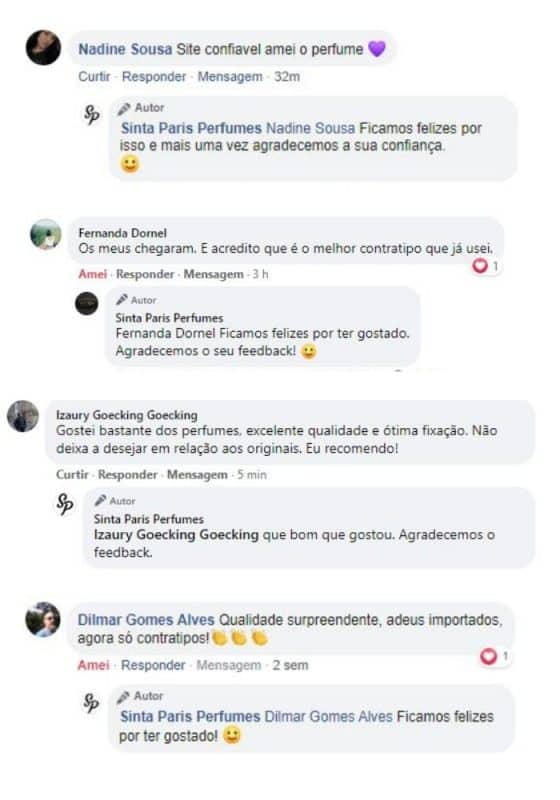 Depoimentos Compradores Perfumes Contratipos Fragrâncias Famosas Importadas Sinta Paris