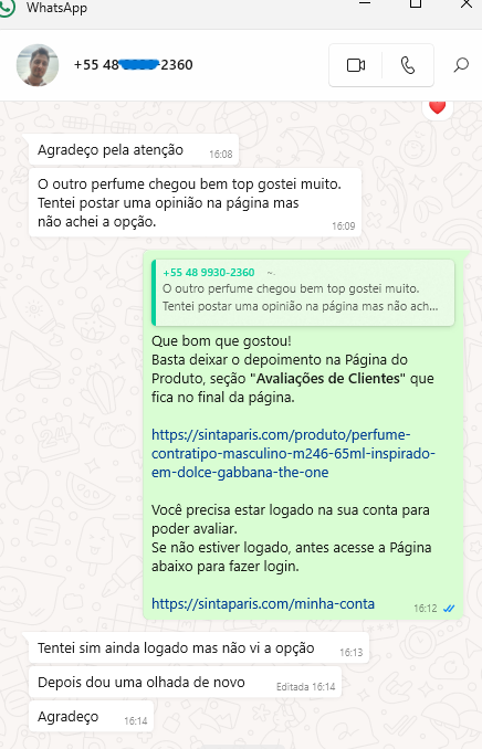 depoimentos avaliações clientes sinta paris perfumes