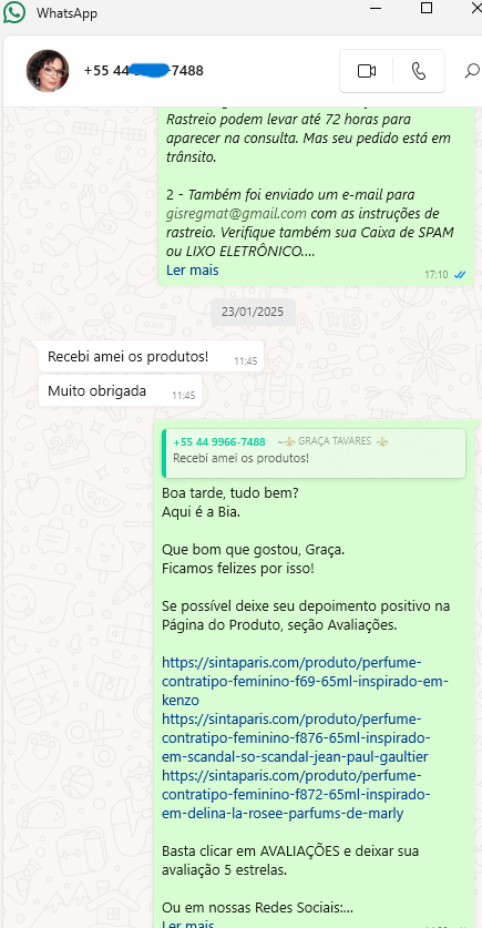 depoimentos avaliações clientes sinta paris perfumes