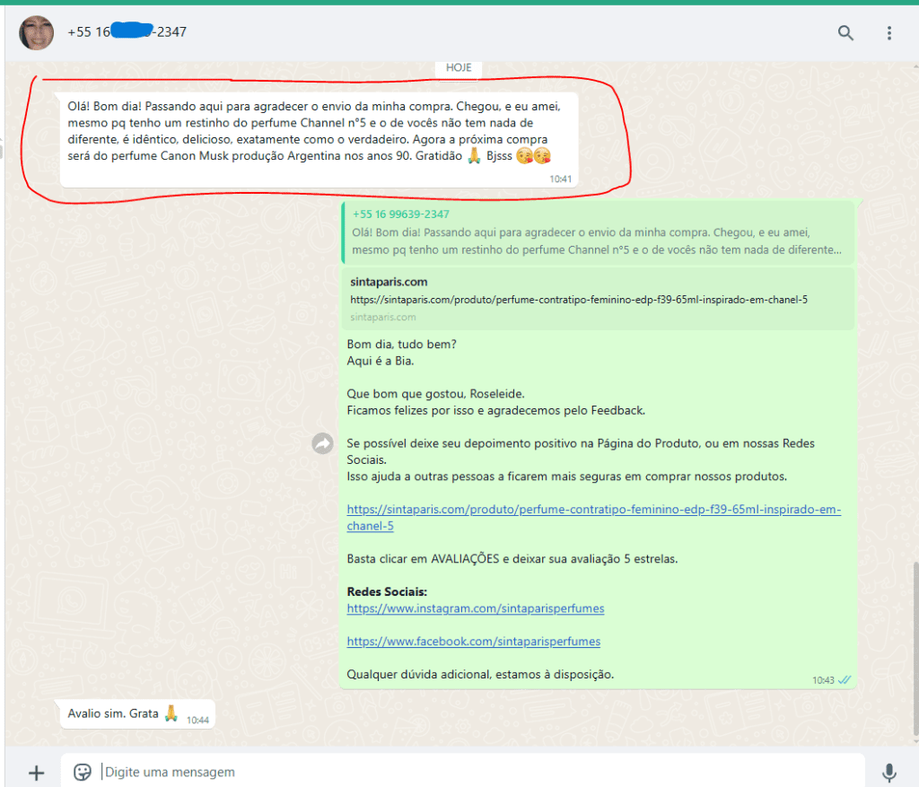 depoimentos avaliações clientes sinta paris perfumes