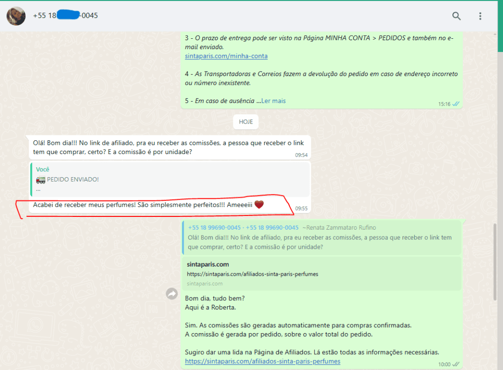 depoimentos avaliações clientes sinta paris perfumes