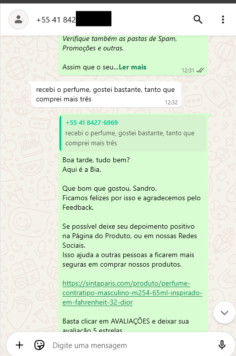 depoimentos avaliações clientes sinta paris perfumes