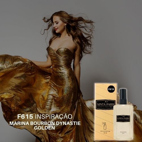 F615 Perfume Contratipo Feminino F615 65ml Inspirado em GOLDEN DYNASTIE MARINA BOURBON - Imagem 1