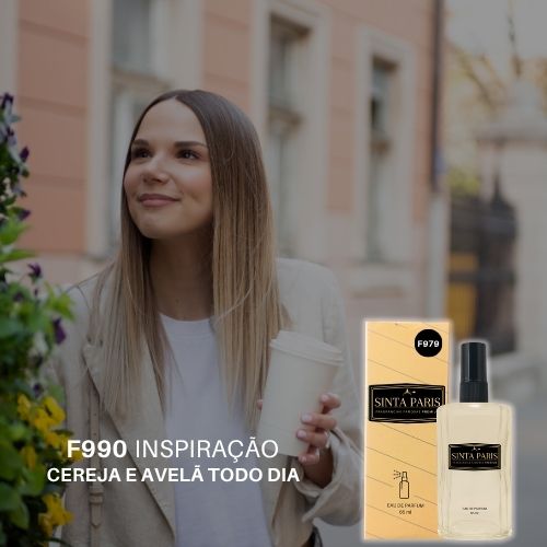 F990 Perfume Contratipo Feminino F990 65ml Inspirado em  CEREJA E AVELÃ TODO DIA - Imagem 1