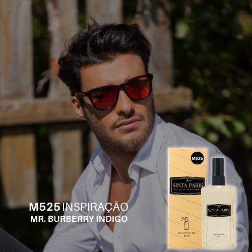 M525 Perfume Contratipo Masculino  M525 65ml Inspirado em  MR. BURBERRY INDIGO - Imagem 1