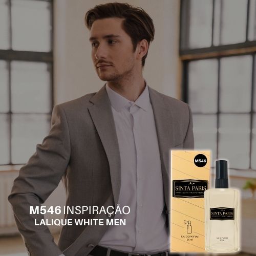 M546 Perfume Contratipo Masculino  M546 65ml Inspirado em  LALIQUE WHITE MEN - Imagem 1