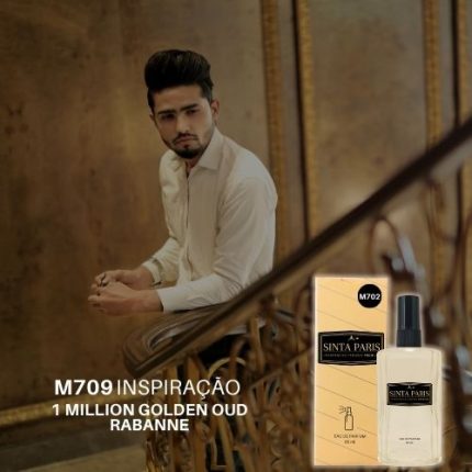 Perfume Contratipo Masculino  M709 65ml Inspirado em  1 MILLION GOLDEN OUD RABANNE