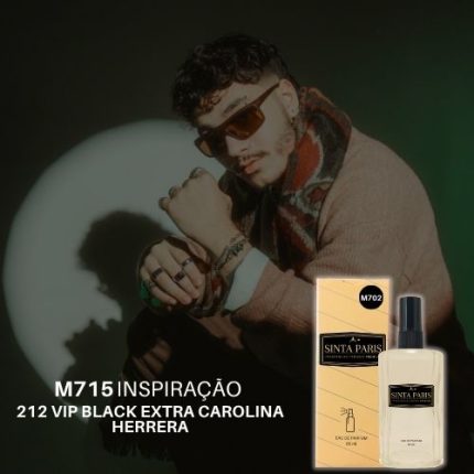 Perfume Contratipo Masculino  M715 65ml Inspirado em  212 VIP BLACK EXTRA CAROLINA HERRERA